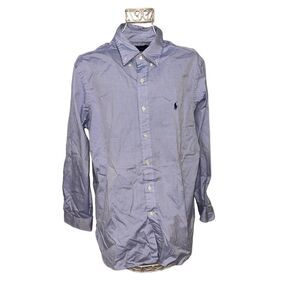 Ralph Lauren Mens Button Down Shirt Blue Collared Button Men's size 16 32/33  Lo